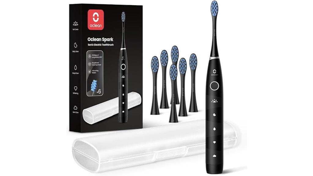 six brush heads included