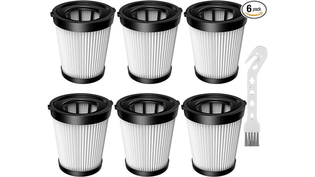 six hepa vacuum filters