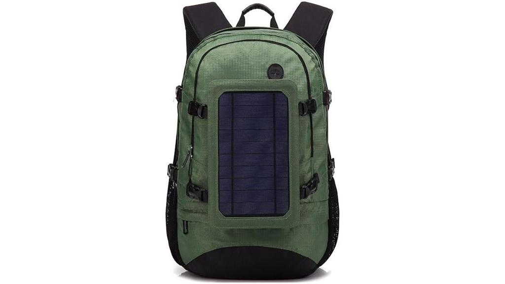 solar backpack with removable panel