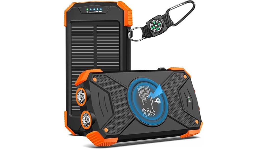 solar powered 10 000mah portable charger