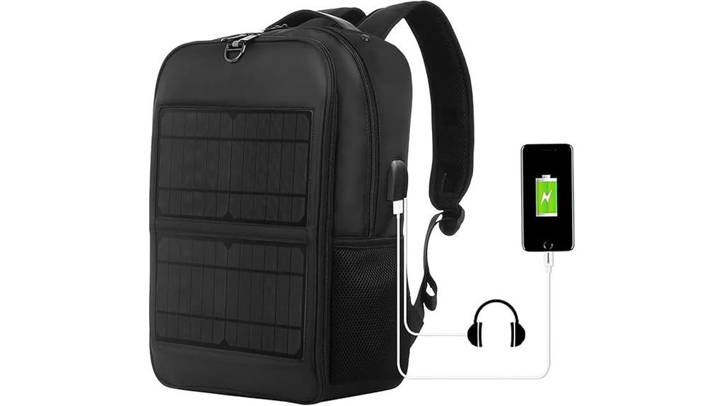 solar powered backpack with usb
