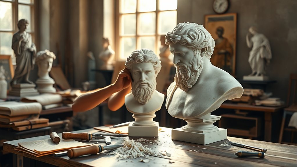 statues embodying historical virtue
