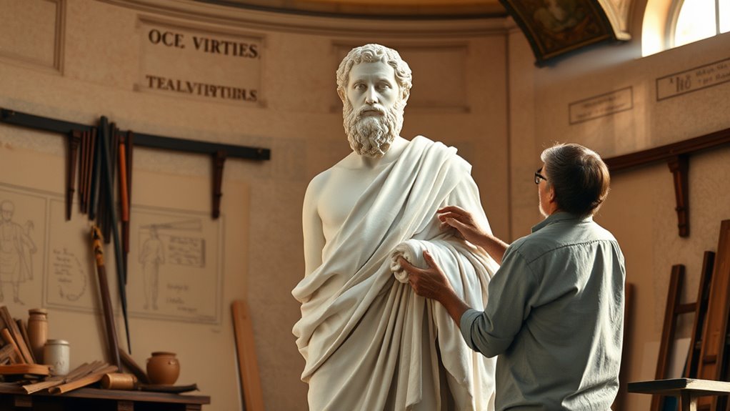 statues inspire moral virtue