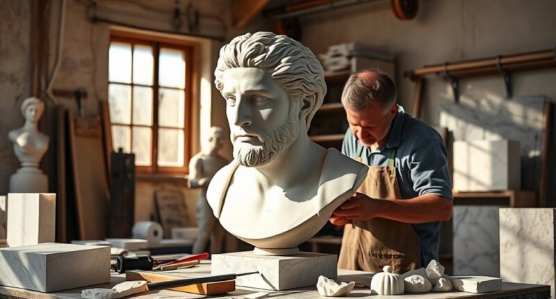 stoic inspired sculptor honors virtue