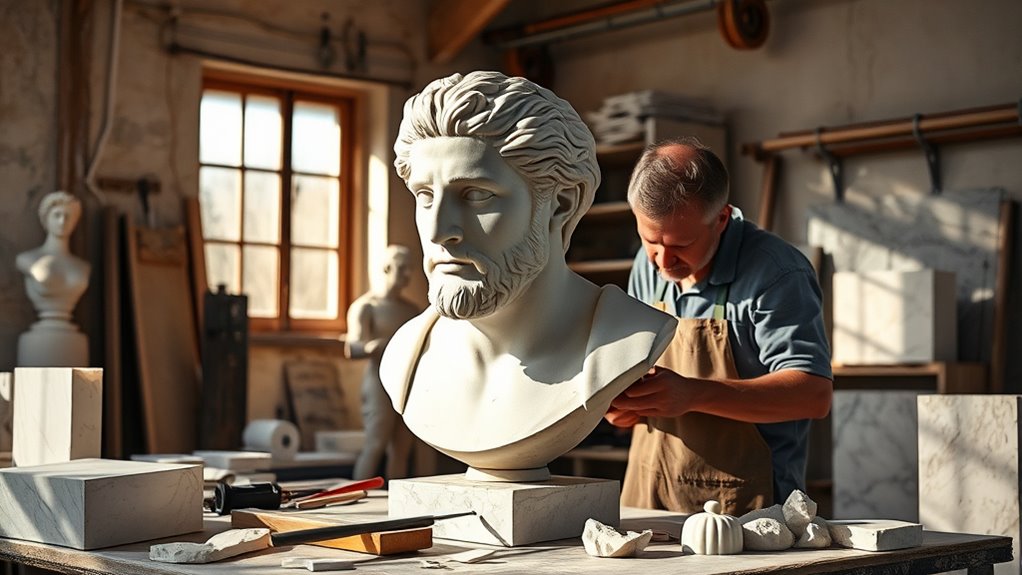 stoic inspired sculptor honors virtue