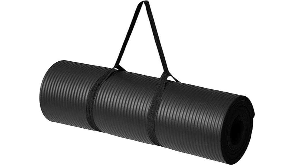 thick yoga mat with strap