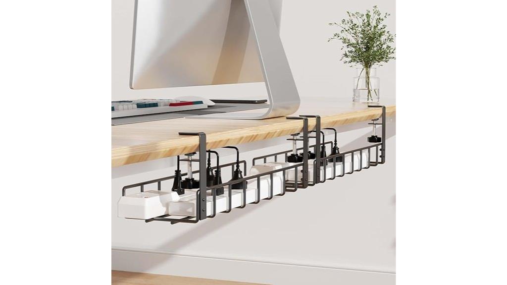 two cable management trays