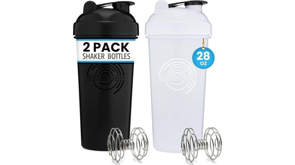 two shaker bottles 28 oz