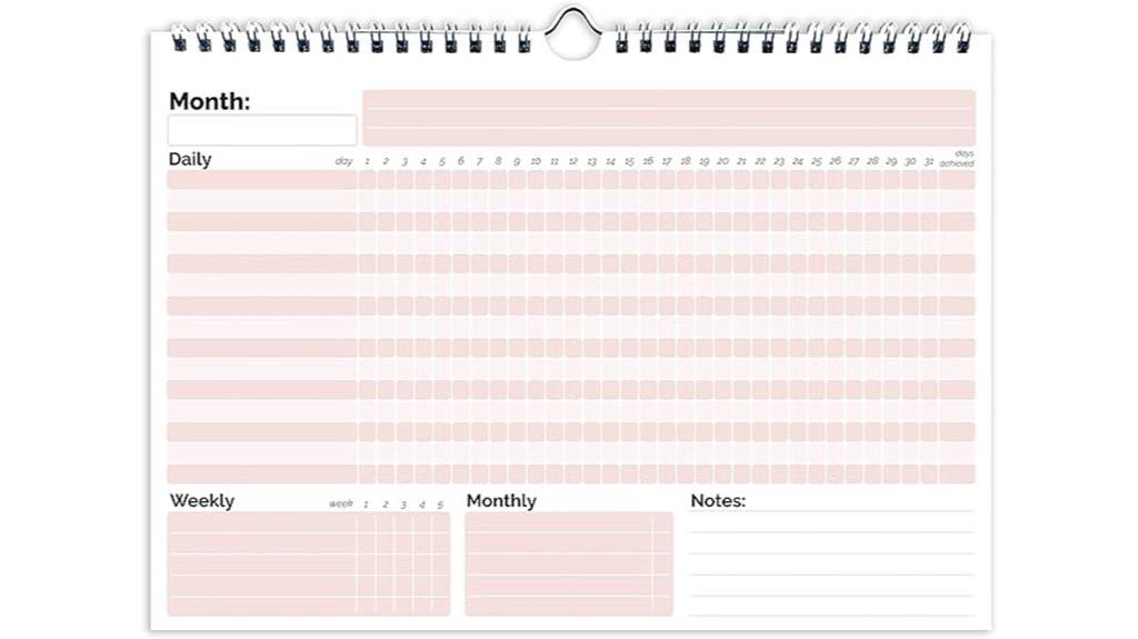 undated 12 month habit calendar