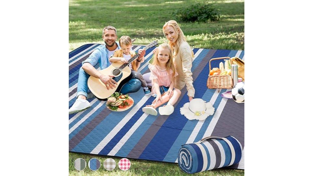 waterproof blue picnic blanket