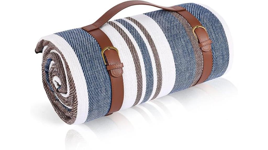 waterproof foldable striped blanket