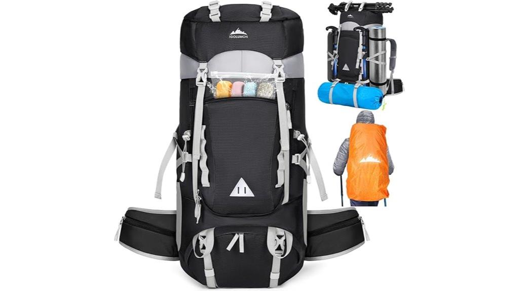 waterproof hiking backpack with rain cover