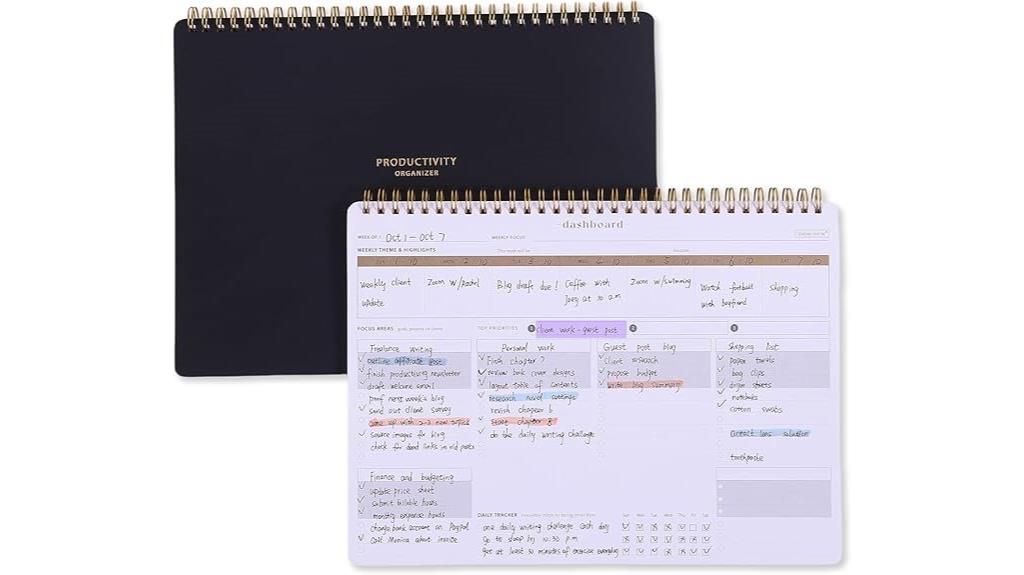 weekly planner with dashboard