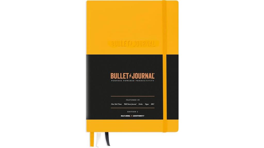 yellow bullet journal notebook