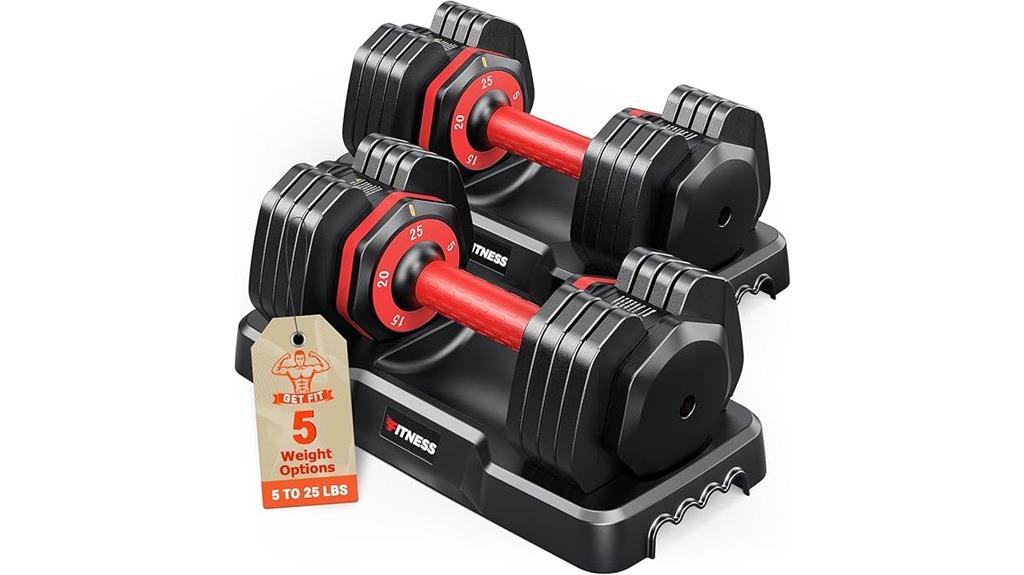 adjustable dumbbells with handles