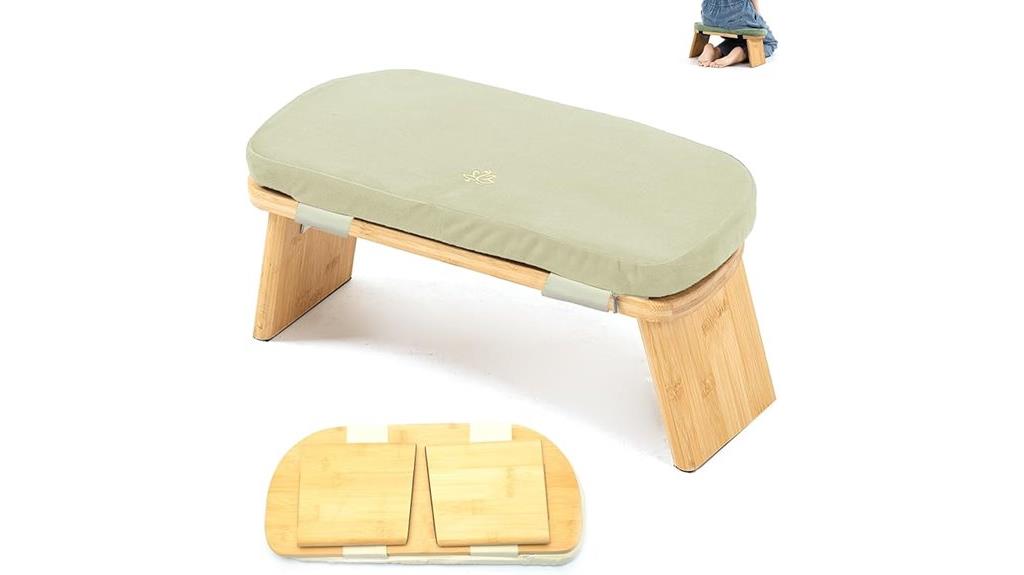 beige meditation bench cushion