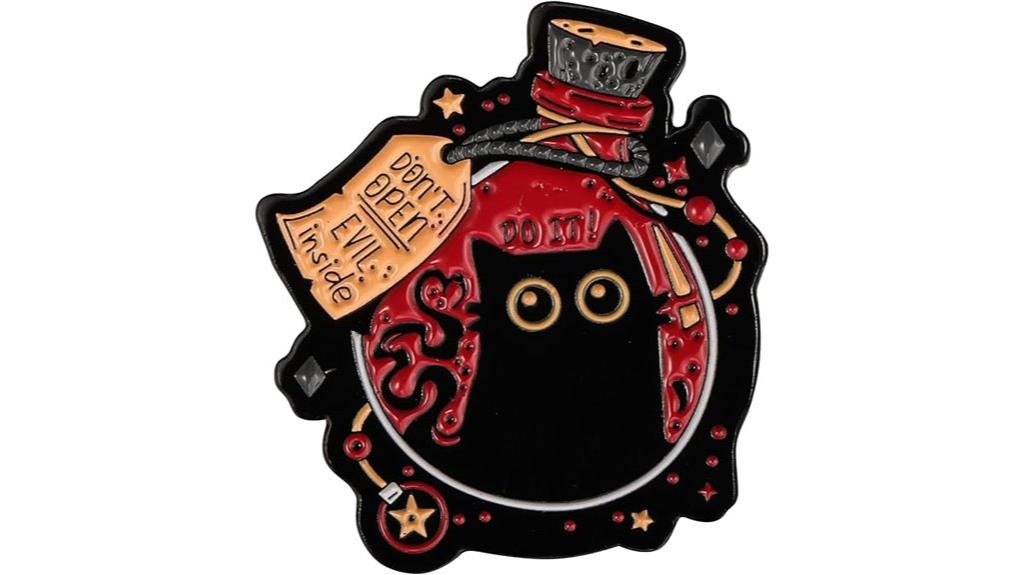 black cat enamel pin