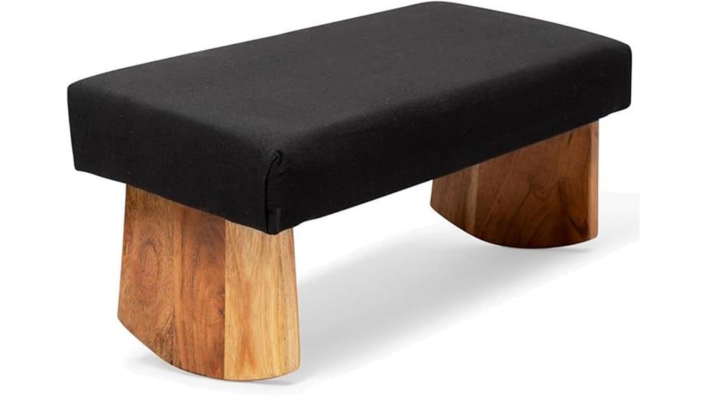 black curved zen meditation bench