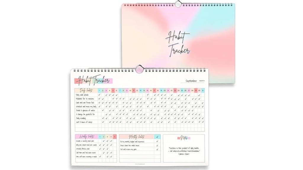 colorful habit tracker planner