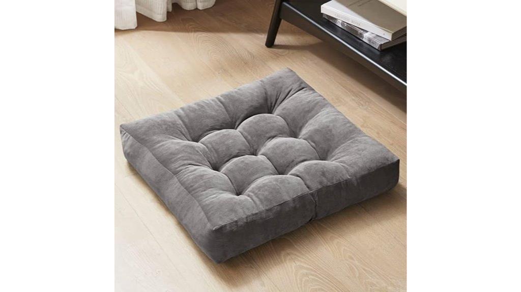 comfortable gray meditation pillow