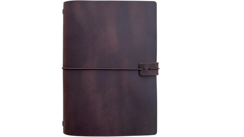 dark brown leather notebook