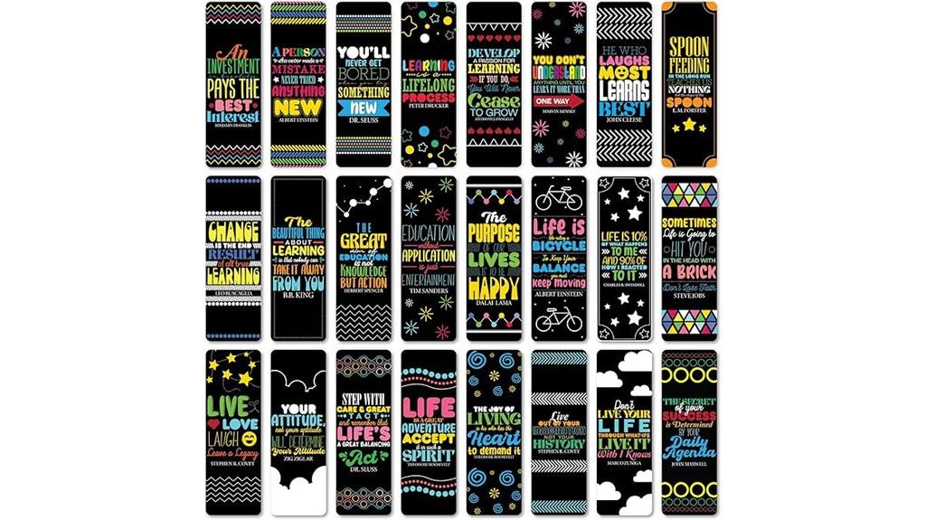 educational motivational bookmark set