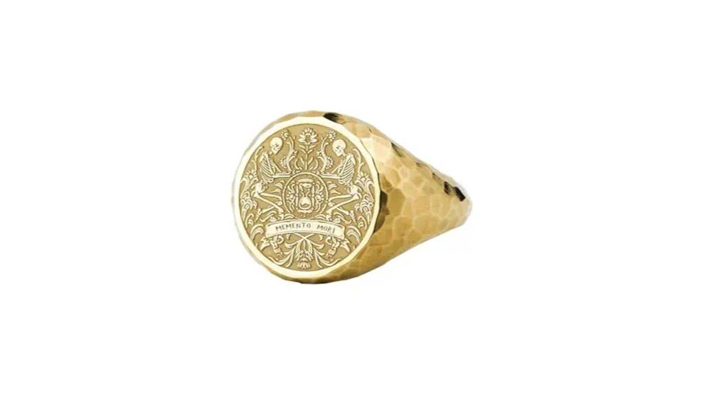 gold memento mori ring