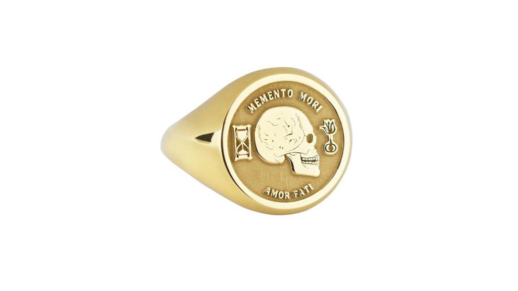 gold signet ring inscribed