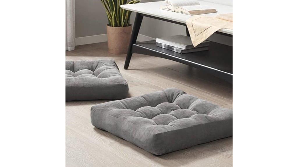 gray meditation cushion set