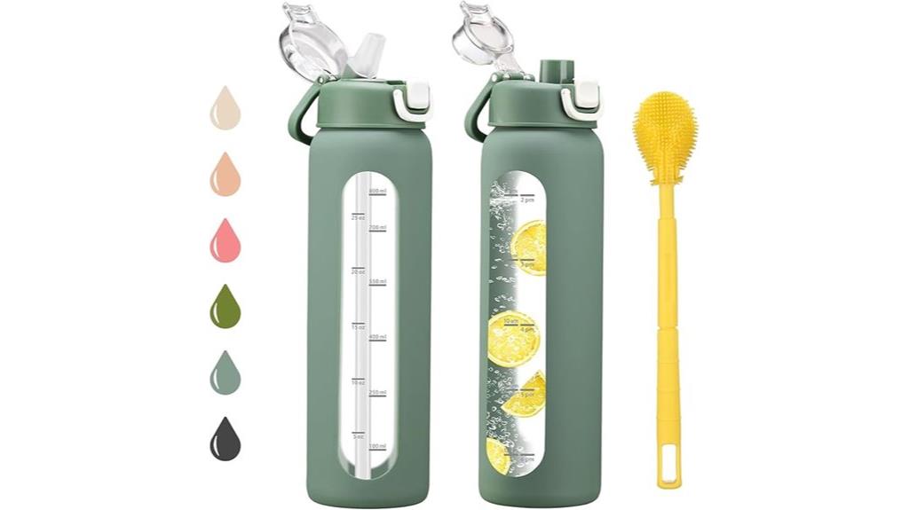 large glass water bottle