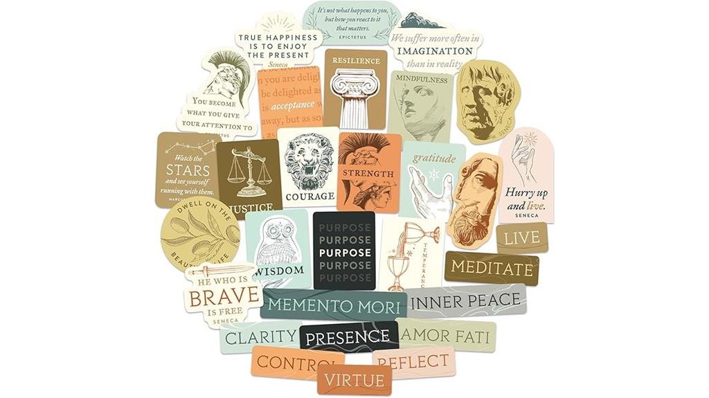 navy peony mindful stickers