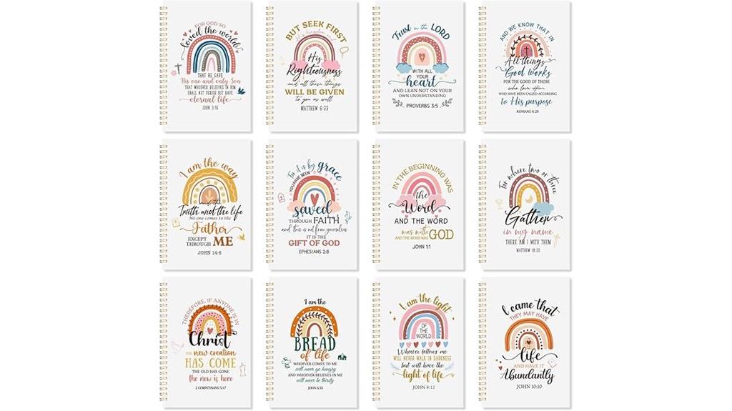 rainbow bible verse notebooks