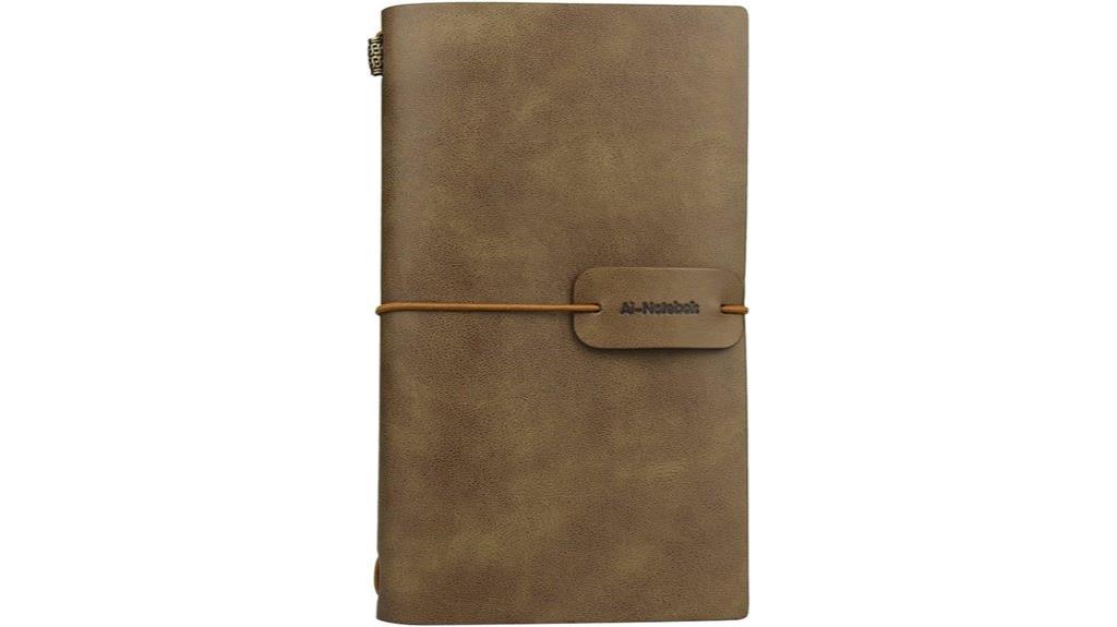 refillable leather travel journal