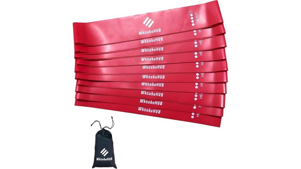 set of ten exercise bands