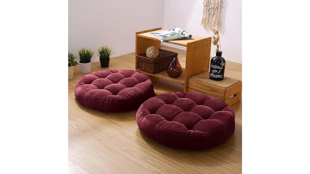 set of two meditation cushions