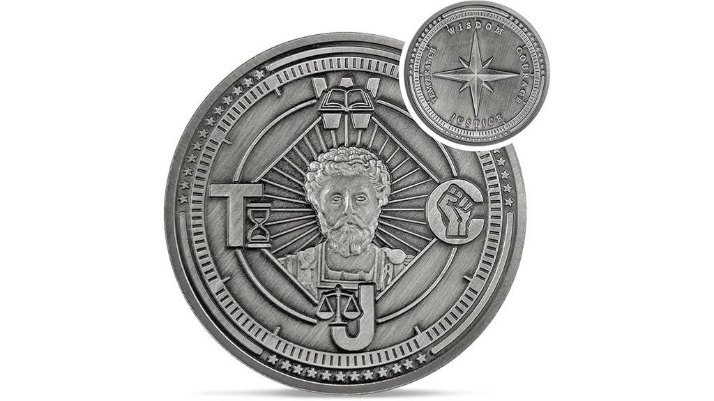 silver stoic virtue coin