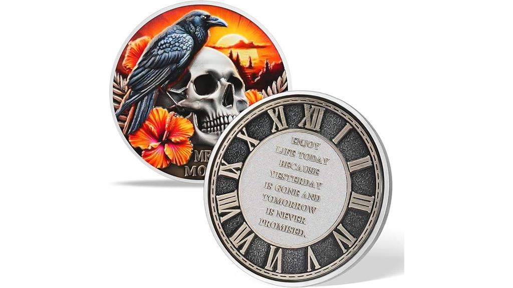 skull themed memento mori coin