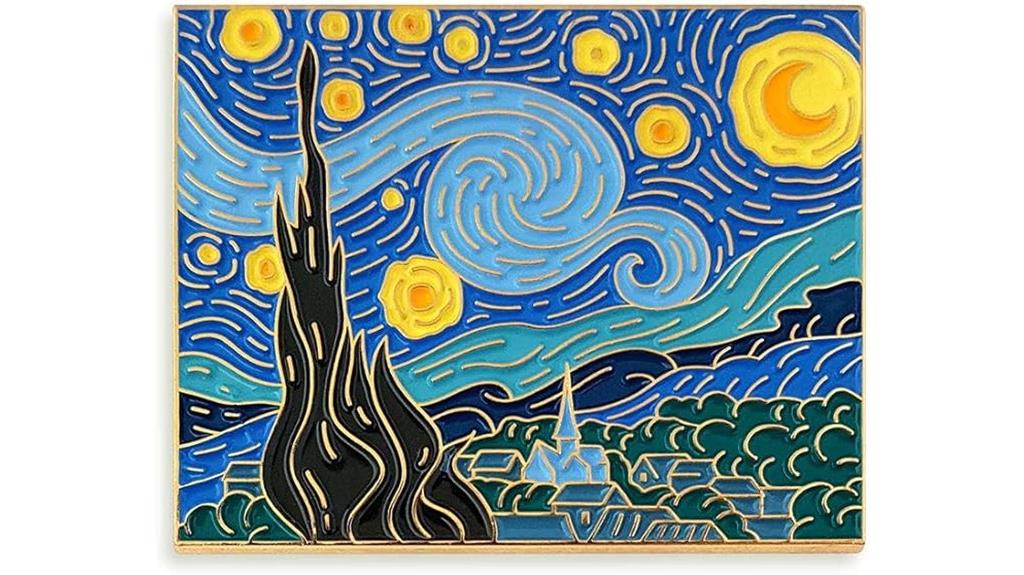 starry night enamel lapel pin