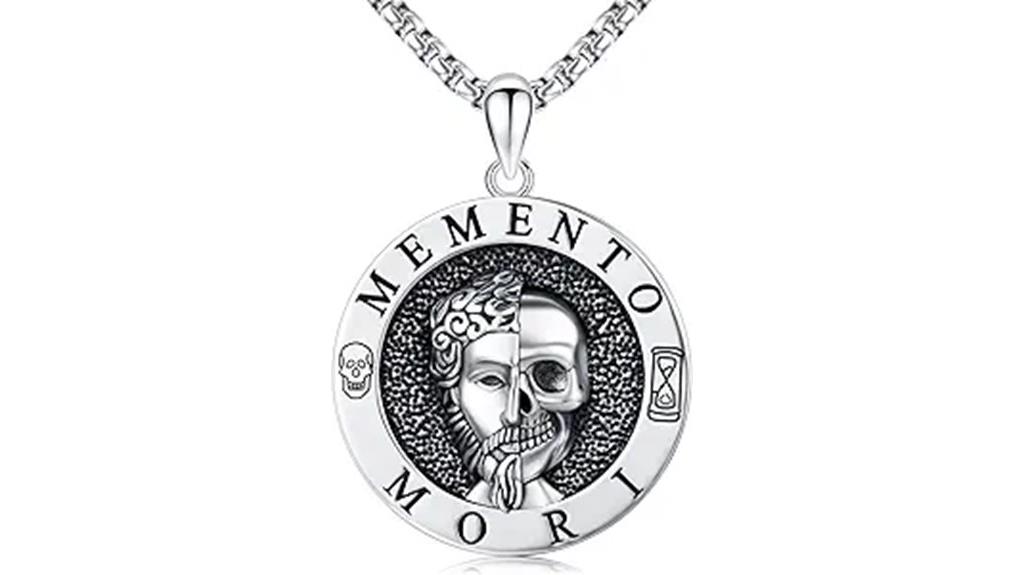 sterling silver skull necklace