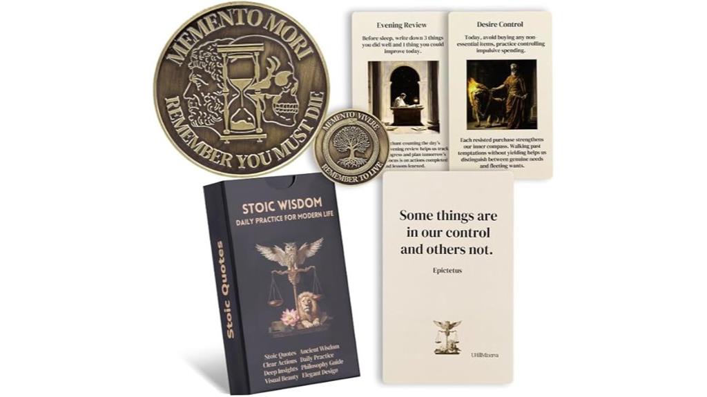 stoic cards and memento coin