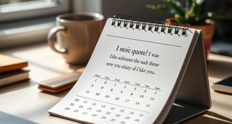 stoic quotes desk calendar