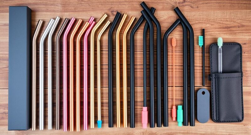 stylish sustainable stainless straw kits