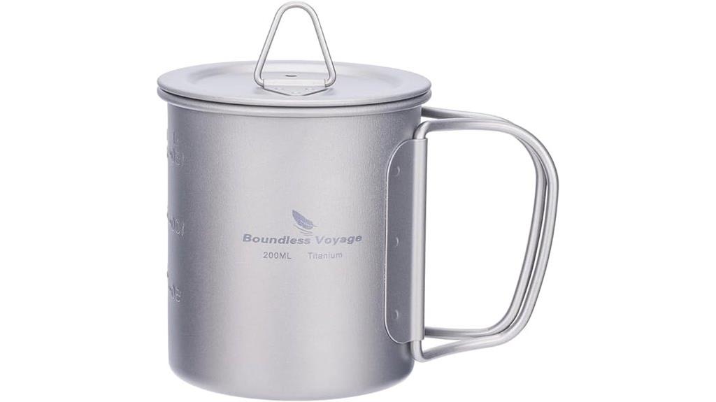 titanium camping mug lid