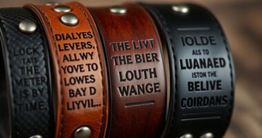 top leather cuffs with quotes