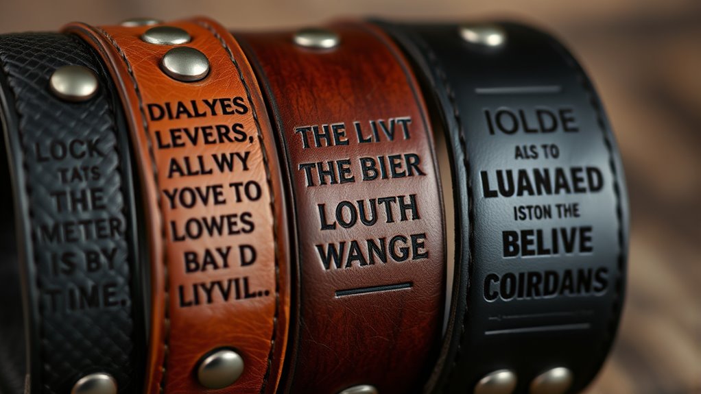 top leather cuffs with quotes