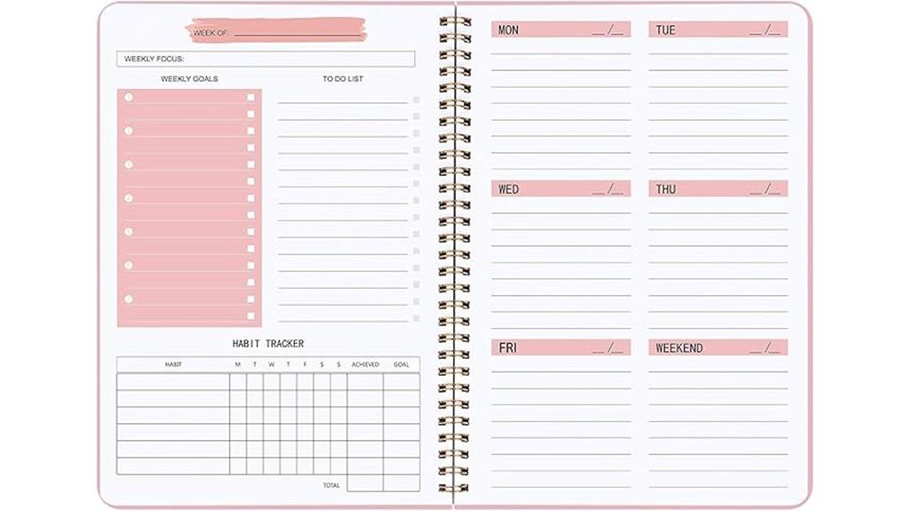 undated a5 spiral planner