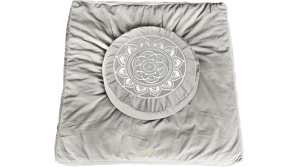 velvet covered tibetan meditation cushion