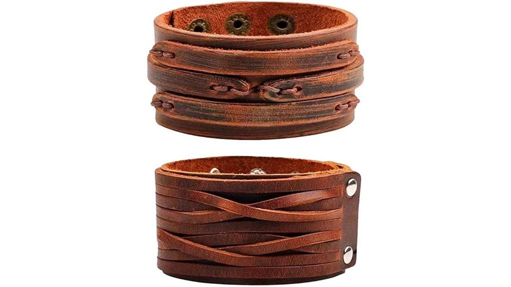 vintage leather cuff bracelets