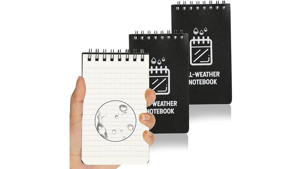 waterproof black notepad