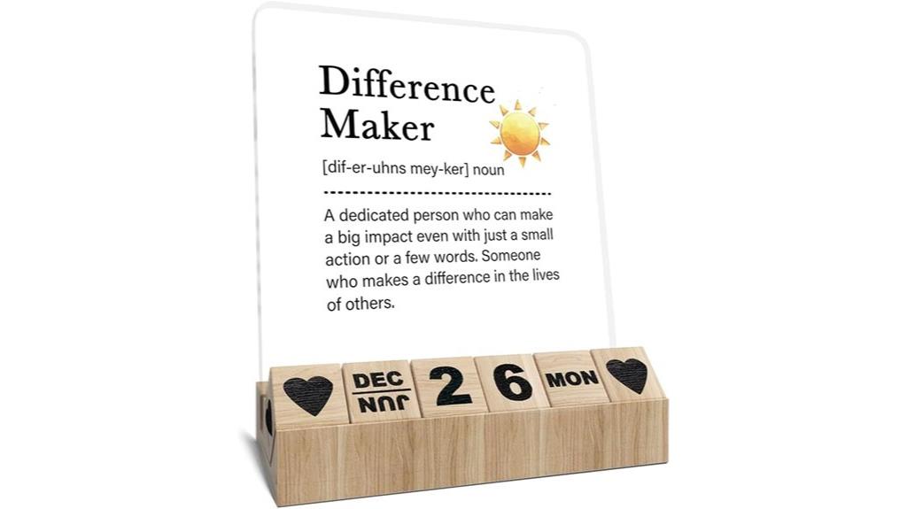 wooden desk calendar gift